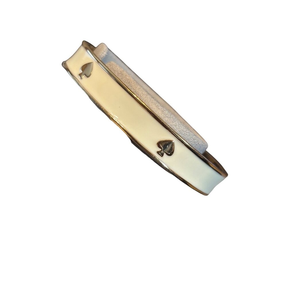 Kate Spade New York Six Of Spades Cream & Gold Bangle Bracelet